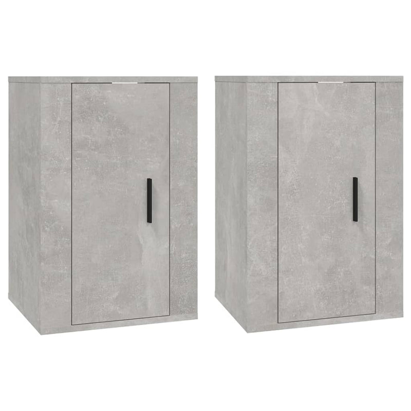 Wall Mounted TV Cabinets 2 pcs Concrete Grey 40x34.5x60 cm