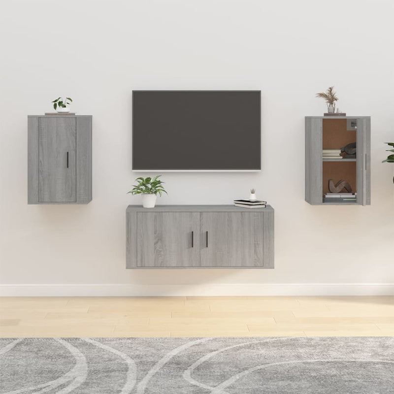 Wall Mounted TV Cabinets 2 pcs Grey Sonoma 40x34.5x60 cm