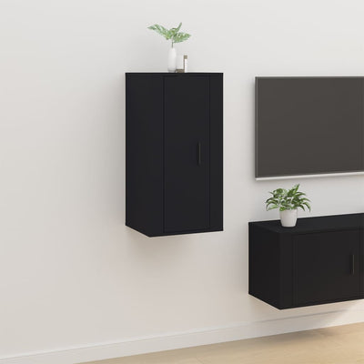 Wall Mounted TV Cabinet Black 40x34.5x80 cm