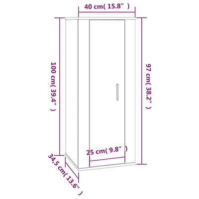 Wall Mounted TV Cabinet High Gloss White 40x34.5x100 cm