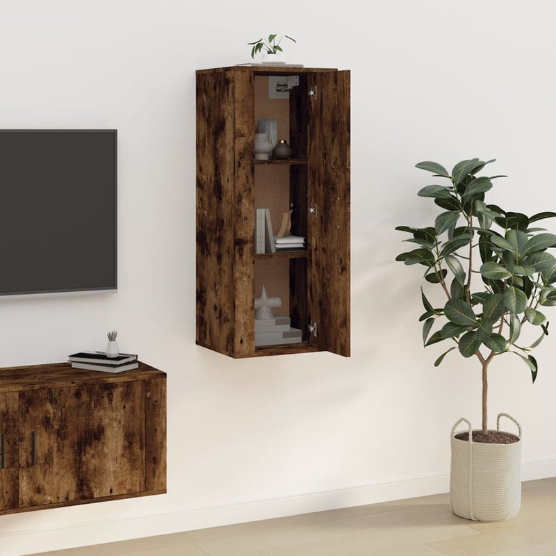 Wall Mounted TV Cabinet Smoked Oak 40x34.5x100 cm