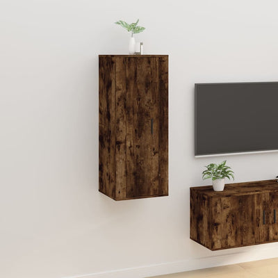 Wall Mounted TV Cabinet Smoked Oak 40x34.5x100 cm