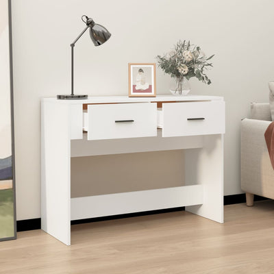 Console Table White 100x39x75 cm Engineered Wood