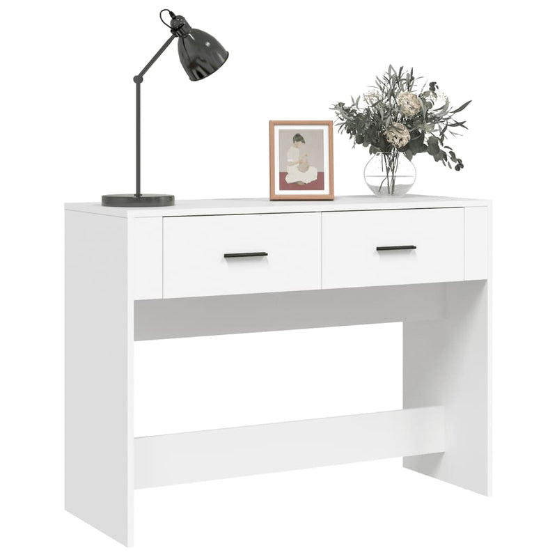 Console Table White 100x39x75 cm Engineered Wood