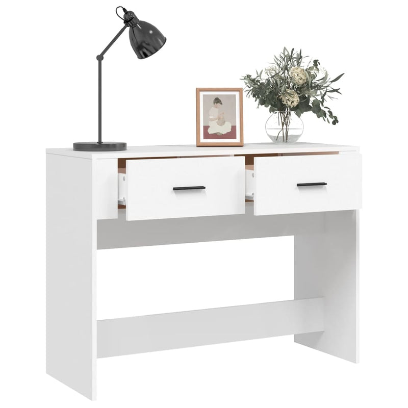 Console Table White 100x39x75 cm Engineered Wood