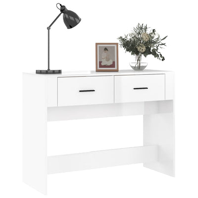 Console Table High Gloss White 100x39x75 cm Engineered Wood