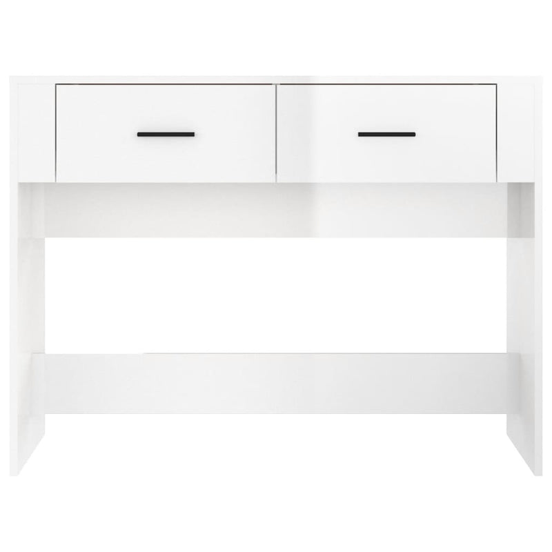 Console Table High Gloss White 100x39x75 cm Engineered Wood