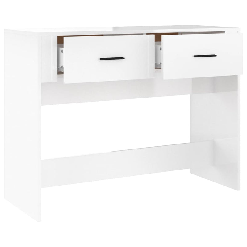 Console Table High Gloss White 100x39x75 cm Engineered Wood