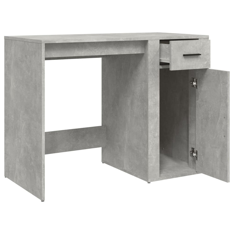 Desk Concrete Grey 100x49x75 cm Engineered Wood