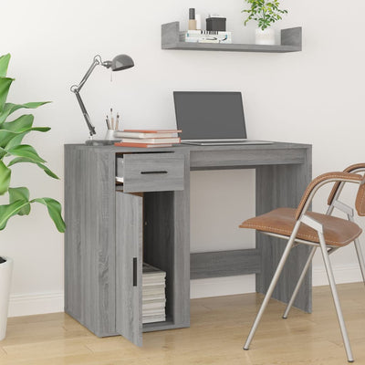 Desk Grey Sonoma 100x49x75 cm Engineered Wood