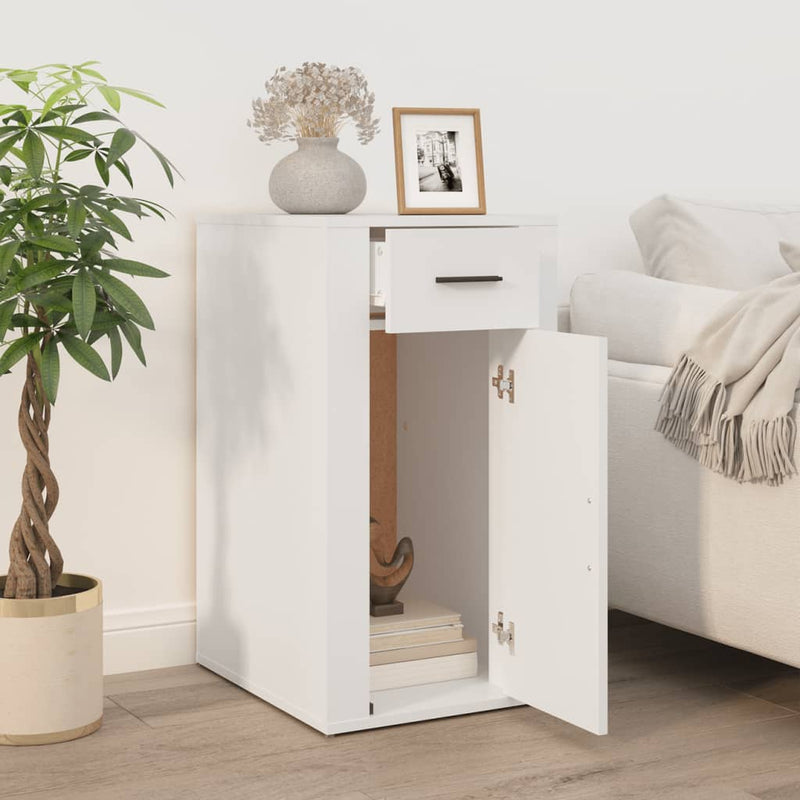 Desk Cabinet White 40x49x75 cm Engineered Wood