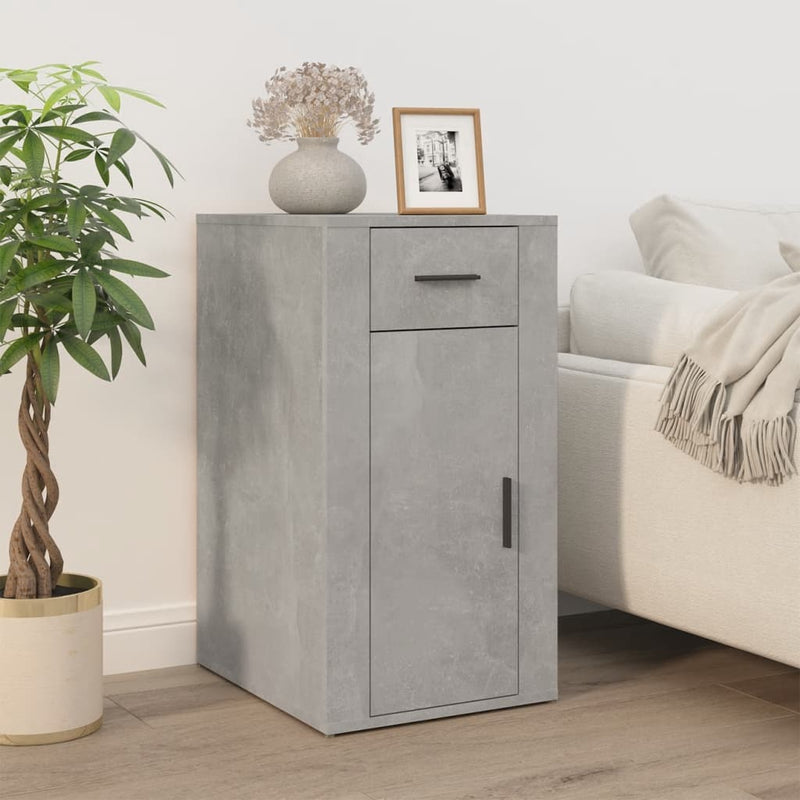 Desk Cabinet Concrete Grey 40x49x75 cm Engineered Wood