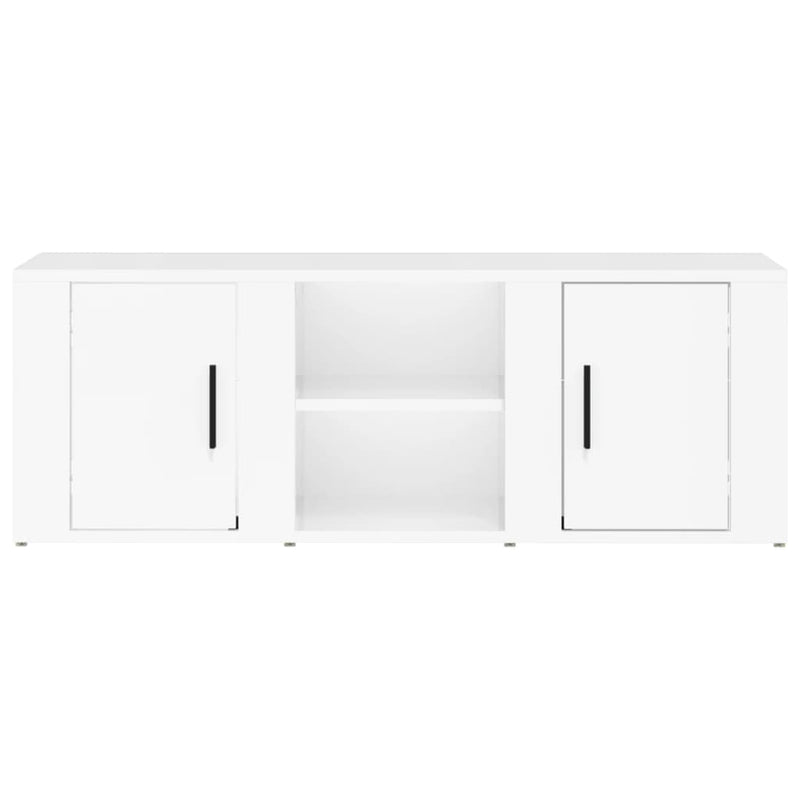 TV Cabinet High Gloss White 100x31.5x35 cm Engineered Wood