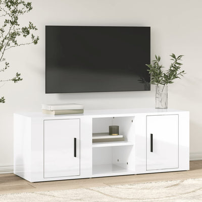 TV Cabinet High Gloss White 100x31.5x35 cm Engineered Wood