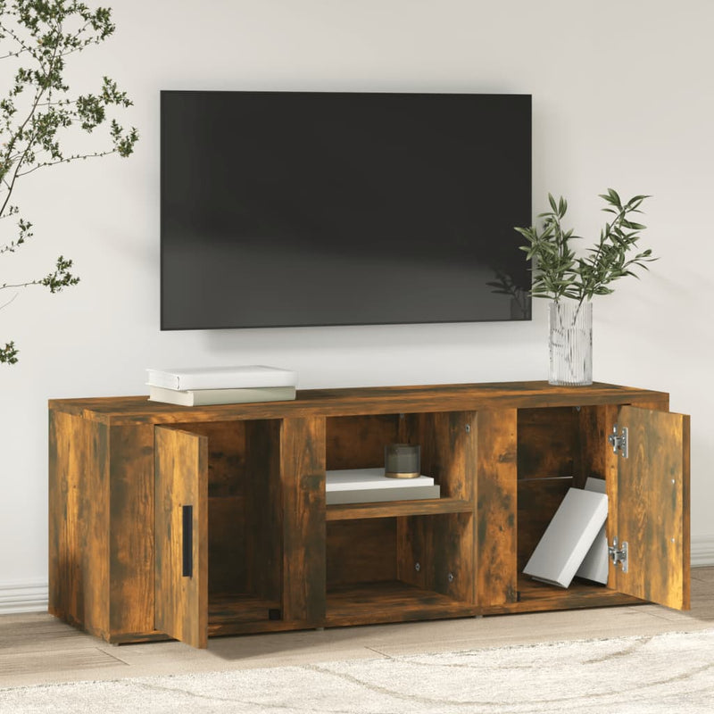 TV Cabinet Smoked Oak 100x31.5x35 cm Engineered Wood