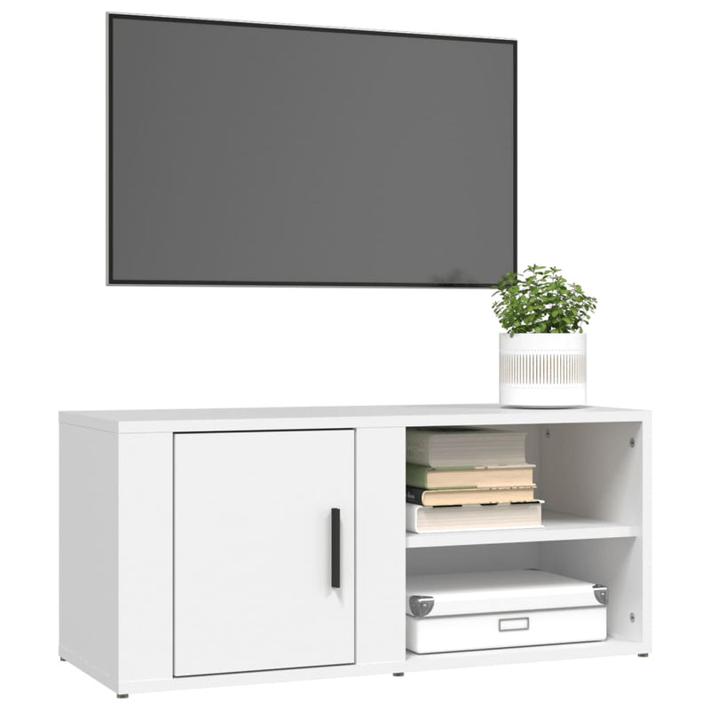 TV Cabinet White 80x31.5x36 cm Engineered Wood