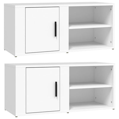 TV Cabinets 2 pcs White 80x31.5x36 cm Engineered Wood