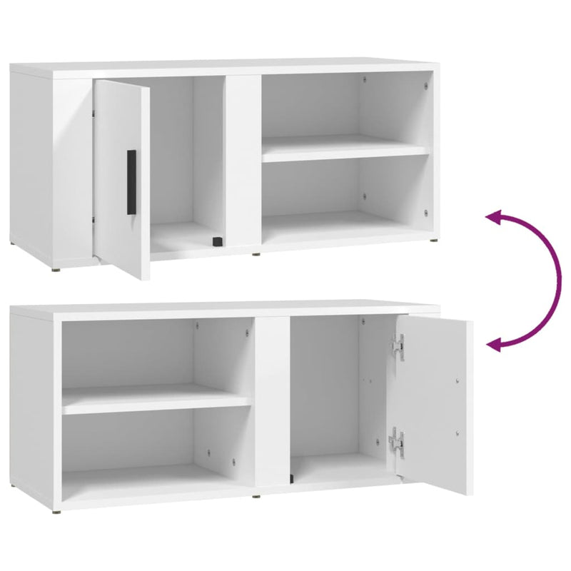 TV Cabinets 2 pcs White 80x31.5x36 cm Engineered Wood