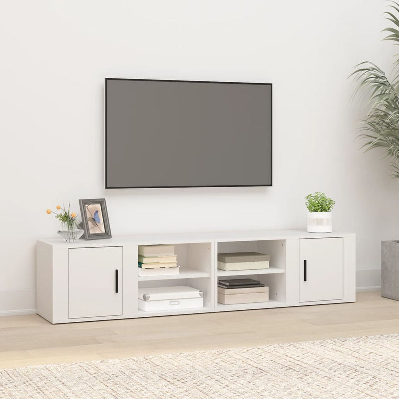 TV Cabinets 2 pcs White 80x31.5x36 cm Engineered Wood