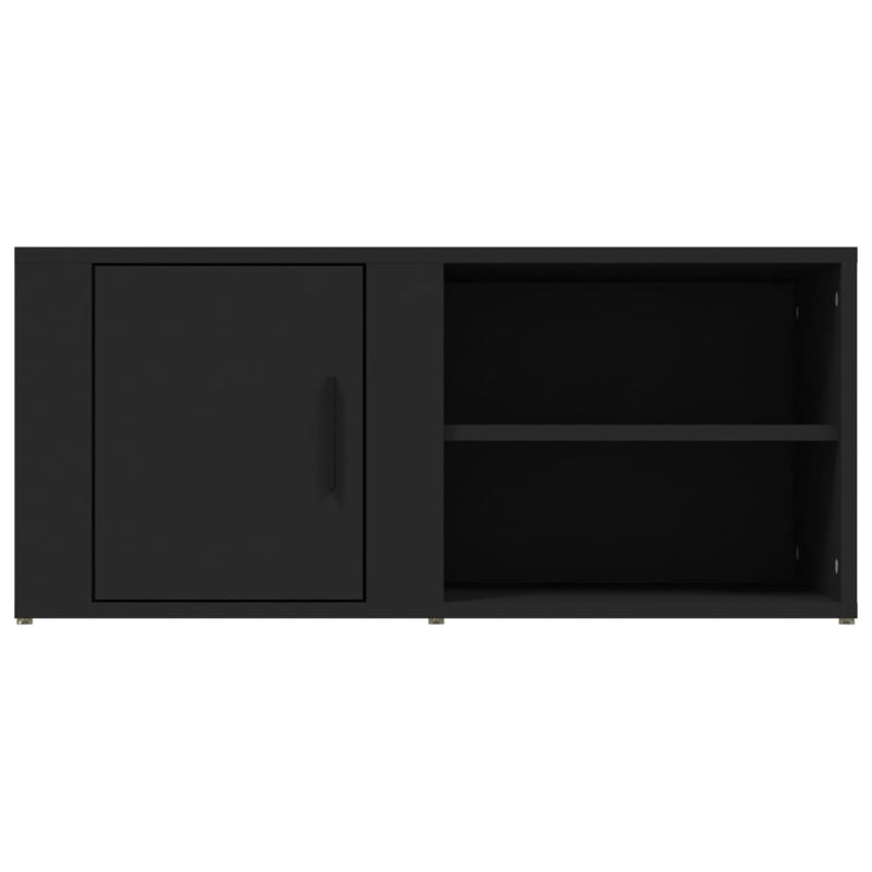 TV Cabinets 2 pcs Black 80x31.5x36 cm Engineered Wood