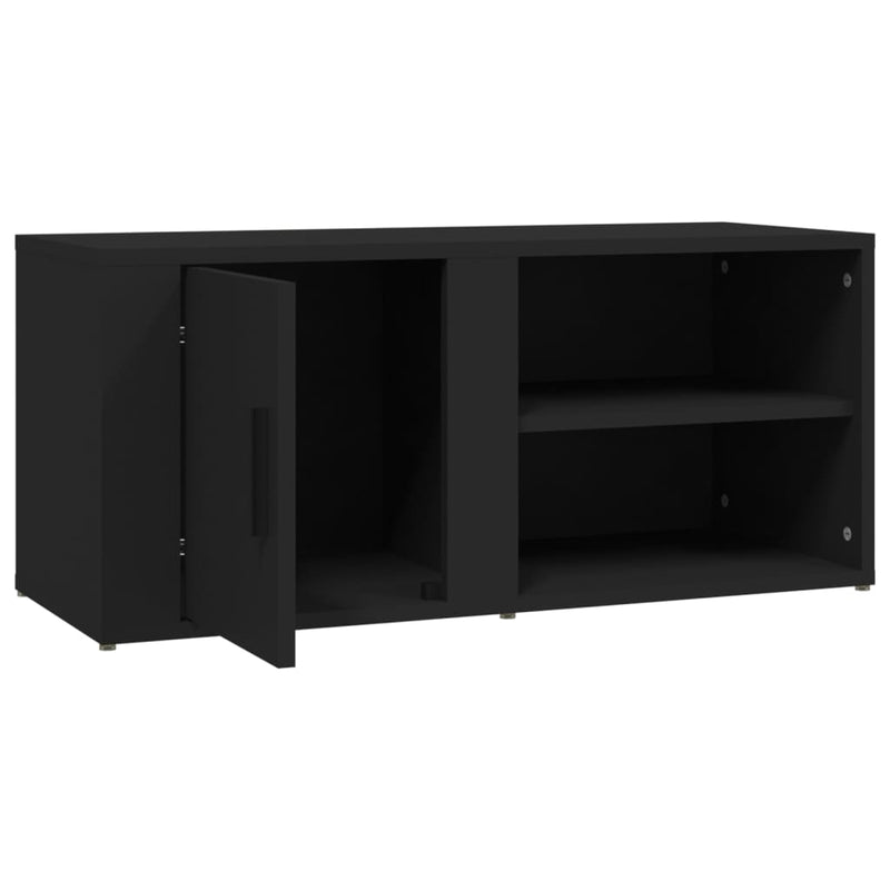 TV Cabinets 2 pcs Black 80x31.5x36 cm Engineered Wood