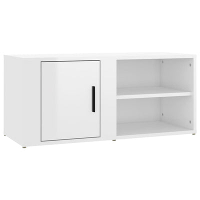 TV Cabinet High Gloss White 80x31.5x36 cm Engineered Wood