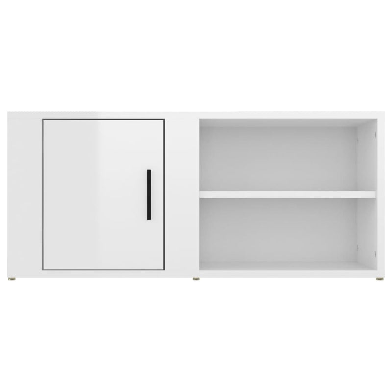 TV Cabinet High Gloss White 80x31.5x36 cm Engineered Wood