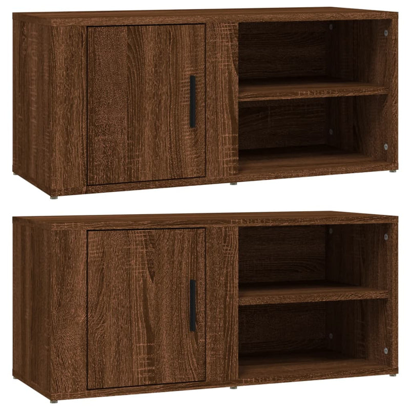 TV Cabinets 2 pcs Brown Oak 80x31.5x36 cm Engineered Wood