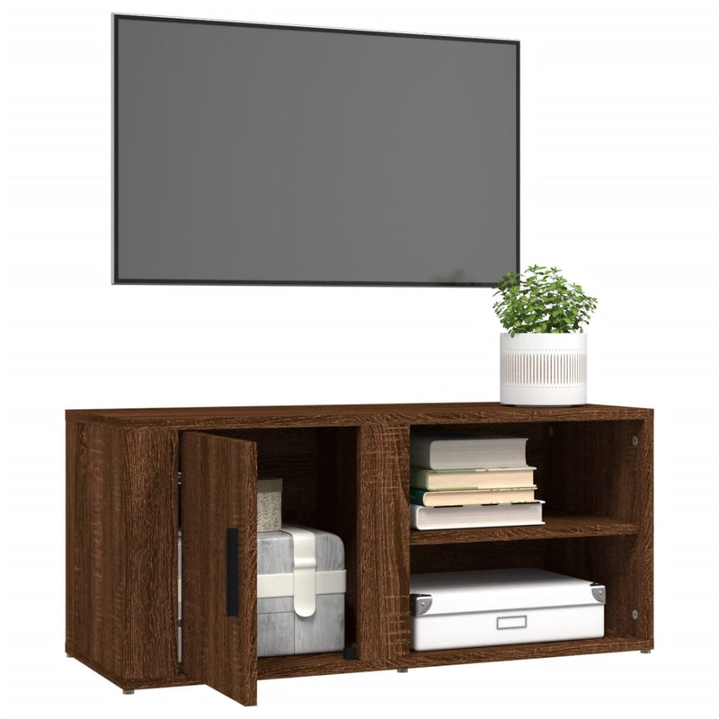 TV Cabinets 2 pcs Brown Oak 80x31.5x36 cm Engineered Wood