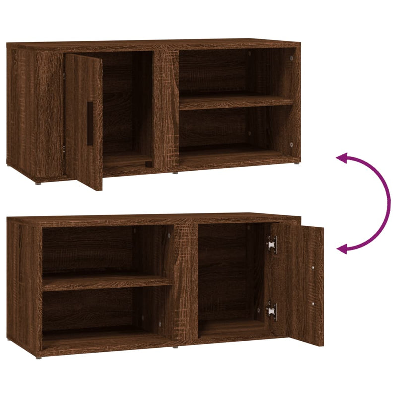 TV Cabinets 2 pcs Brown Oak 80x31.5x36 cm Engineered Wood