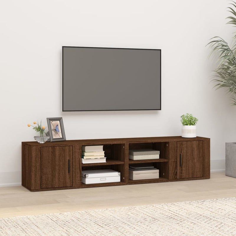 TV Cabinets 2 pcs Brown Oak 80x31.5x36 cm Engineered Wood