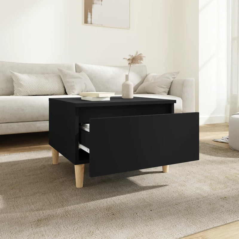 Side Table Black 50x46x35 cm Engineered Wood