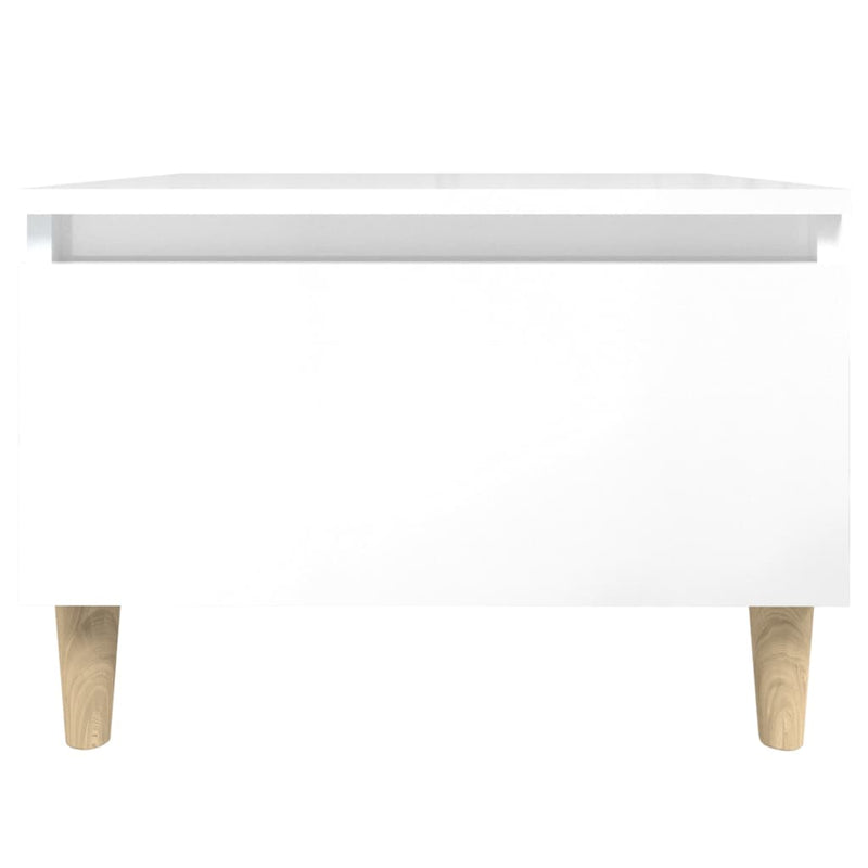 Side Table High Gloss White 50x46x35 cm Engineered Wood