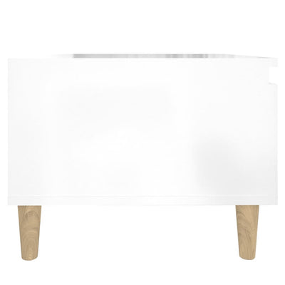 Side Table High Gloss White 50x46x35 cm Engineered Wood