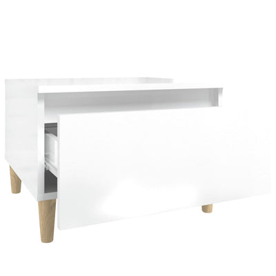 Side Tables 2 pcs High Gloss White 50x46x35 cm Engineered Wood