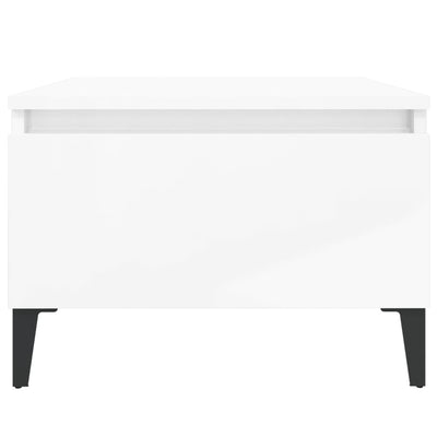 Side Table High Gloss White 50x46x35 cm Engineered Wood