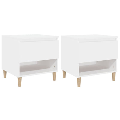 Bedside Tables 2 pcs White 50x46x50 cm Engineered Wood