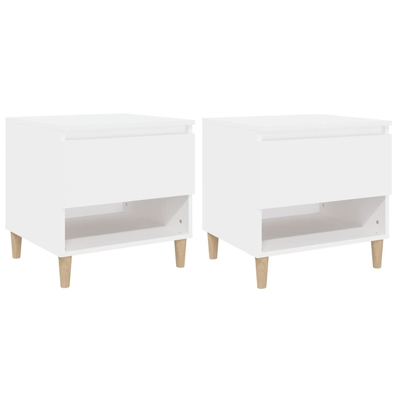 Bedside Tables 2 pcs White 50x46x50 cm Engineered Wood