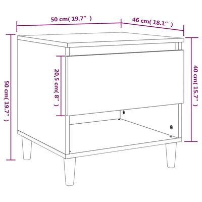 Bedside Tables 2 pcs White 50x46x50 cm Engineered Wood