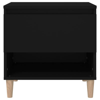 Bedside Table Black 50x46x50 cm Engineered Wood