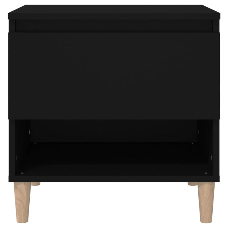 Bedside Table Black 50x46x50 cm Engineered Wood