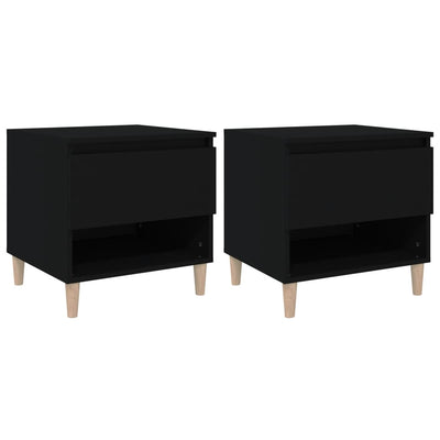 Bedside Tables 2 pcs Black 50x46x50 cm Engineered Wood