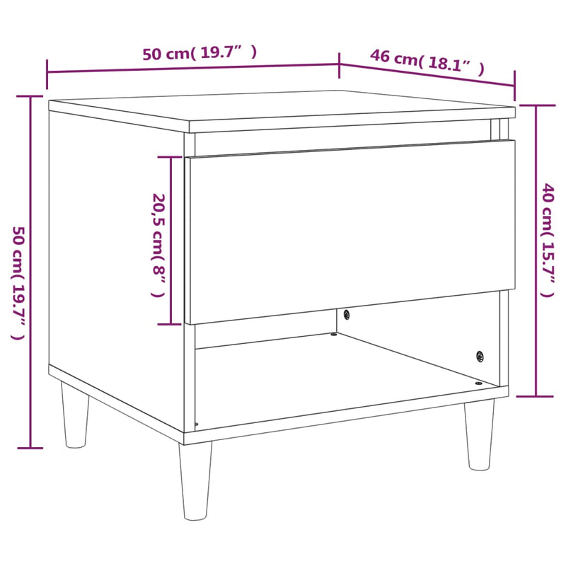 Bedside Tables 2 pcs Sonoma Oak 50x46x50 cm Engineered Wood