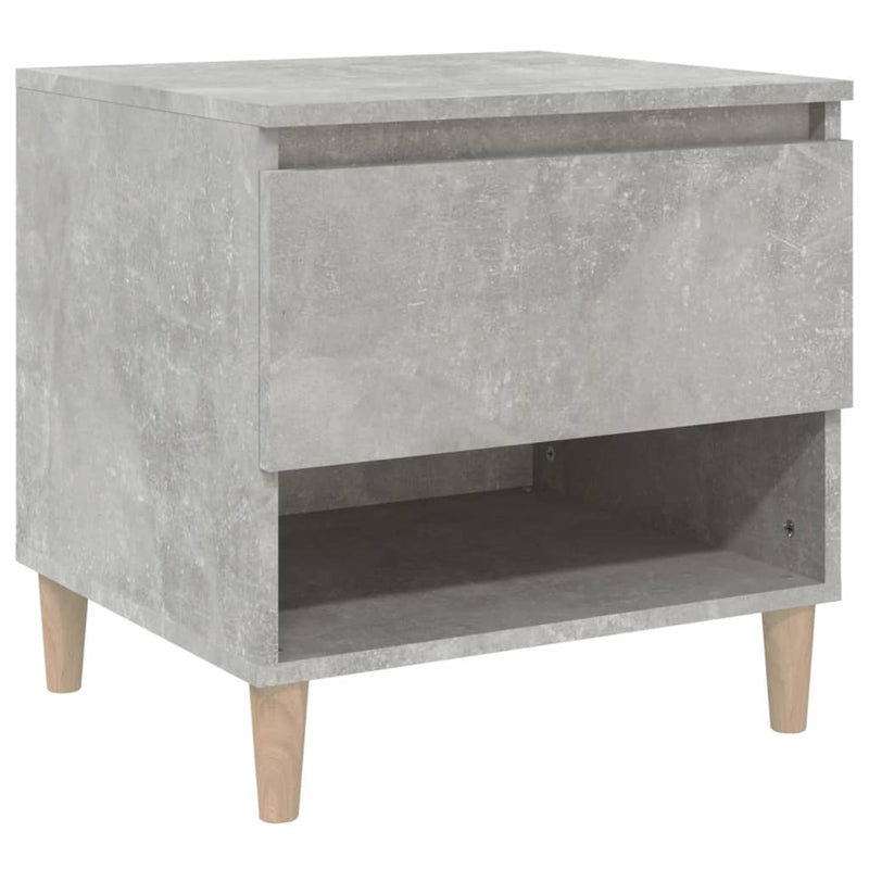 Bedside Table Concrete Grey 50x46x50 cm Engineered Wood