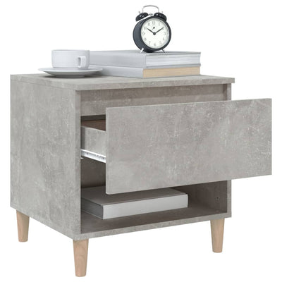 Bedside Table Concrete Grey 50x46x50 cm Engineered Wood