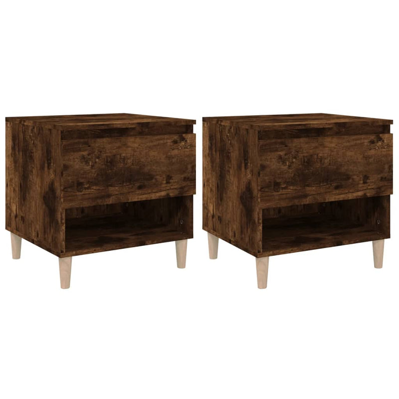 Bedside Tables 2 pcs Smoked Oak 50x46x50 cm Engineered Wood