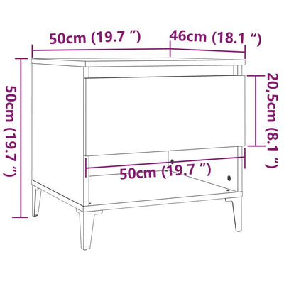 Side Table White 50x46x50 cm Engineered Wood