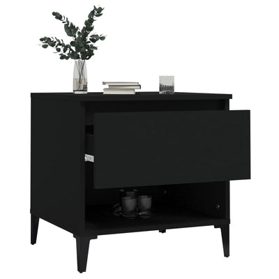 Side Table Black 50x46x50 cm Engineered Wood