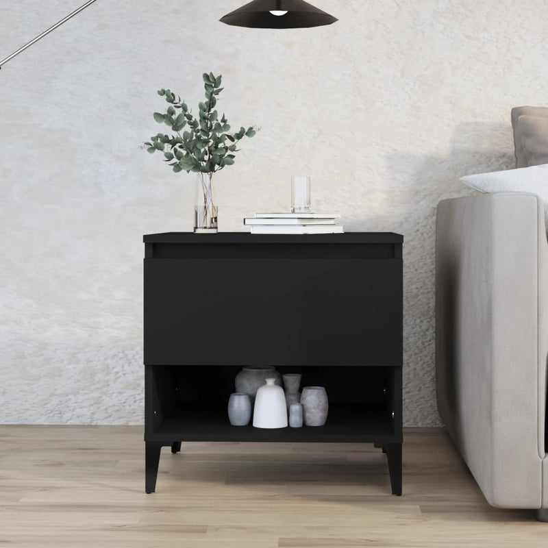 Side Table Black 50x46x50 cm Engineered Wood