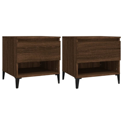 Side Tables 2 pcs Brown Oak 50x46x50 cm Engineered Wood